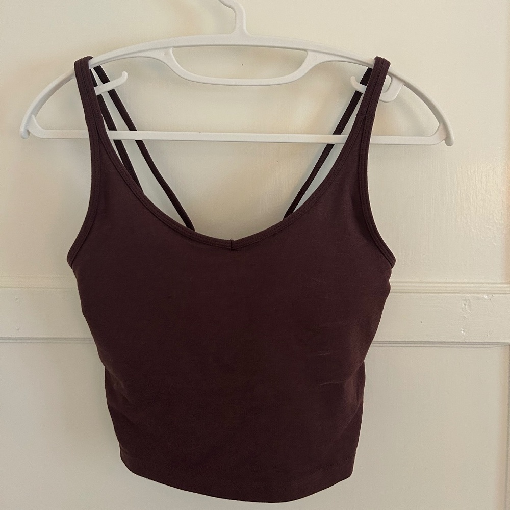 Vuori Halo Performance Crop  Chestnut Heather Small